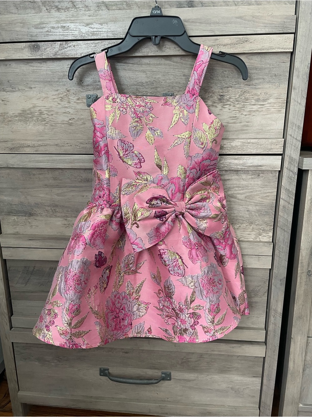 Rare Editions Girls Brocade Princess Seam Dress 7